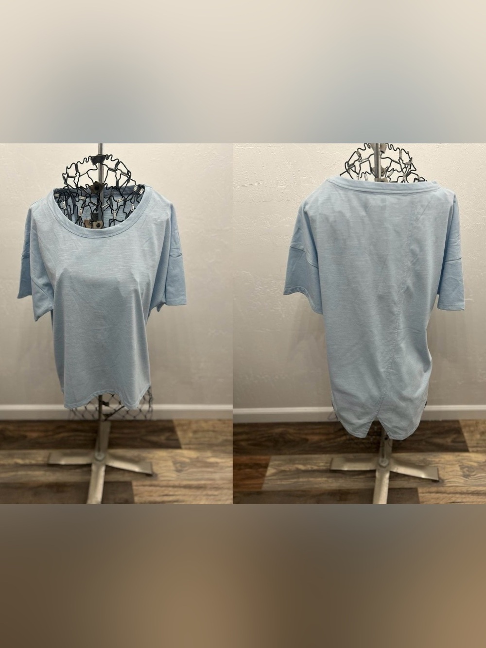 Light Blue Short Sleeve Tee - Relaxed Women's Top